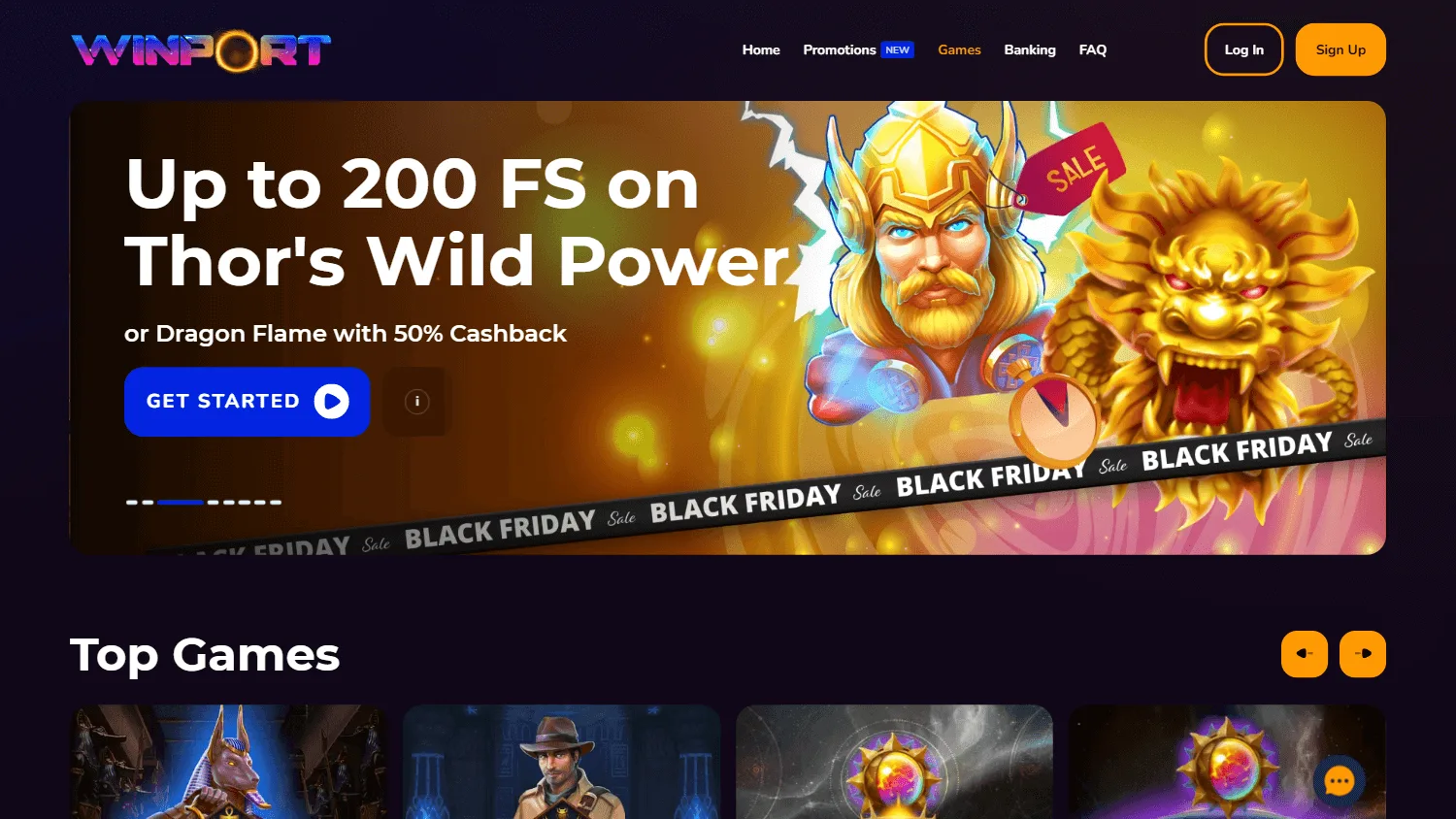 Winport Casino games lobby on desktop